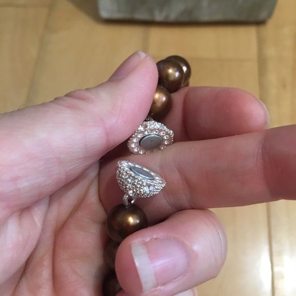 Copper colored cultured freshwater pearl necklace - Picture 3 of 6